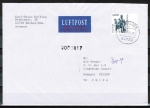 Bund 2307 als portoger. EF mit 2,20  SWK aus Bogen, Sicherheitsfarbe in Druckfarbe, auf Luftpost-Brief 20-50g von 2009-2010 nach China/AnkStpl.