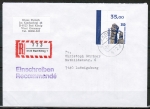 Bund 1407 als portoger. EF mit 350 Pf SWK aus Bogen als Ober-Eckrand-Marke auf Inl.-Einschreibe-Brief bis 20g von 1989-1992