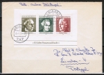 Bund 596-598 als portoger. Block-EF mit 10+20+30 Pf Frauen-Block auf Auslands-Brief bis 20g von 1971-1972 nach Portugal