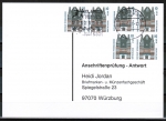 Bund 2139 MeF mit 6x 10 Pf / 0,05 ¤ SWK aus Bogen auf Anschriftenprüfungs-Postkarte