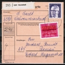 Bund 741 als portoger. MiF mit 40 Pf Heinrich Schütz + 2,- DM Heinemann vs. auf Inlands-Paketkarte von 1972-1974