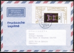 Bund 925 als portoger. EF mit 90 Pf EZM aus Jugendstil-Block 14 auf Luftpost-Drucksache bis 20g von 1985 nach Brasilien