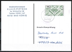 Bund 921 als portoger.. EF mit 140 Pf Strassburg auf Einzel-Anschriftenprüfungs-Postkarte von 1993-1997, codiert + rs. mit Stempel