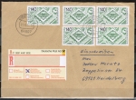 Bund 921 als portoger. MeF mit 5x 140 Pf Strassburg auf Inlands-Übergabe-Einschreibe-Brief über 50g von 2002, codiert