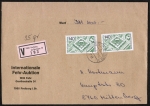 Bund 921 als portoger. MeF mit 2x 140 Pf Strassburg auf Inlands-Wertbrief 20-50g von 1977 im Format 14x20 cm
