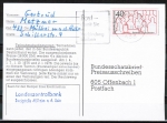 Bund 796 als portoger. EF mit 40 Pf Behinderte auf Inlands-Postkarte von 1974-1978