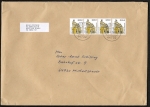 Bund 2300 Skl. o.g. (Mi. 2304) als portoger. MeF mit 4x 0,55  SWK aus Skl.-MH o.g. auf C5-Inlands-Brief ber 2 cm Dicke von 2003-2012