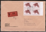 Bund 806 - 40 Pf berfrank. MeF mit 4x 90 Pf Immanuel Kant auf Inlands-Wertbrief 86g von 1976
