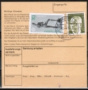 Bund 804 als portoger. MiF mit 30 Pf Europa 1974 + 2x 1,- DM Heinemann auf Inlands-Paketkarte von 1974-1978