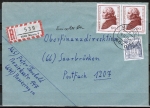 Bund 806 als portoger. MiF mit 2x 90 Pf Immanuel Kant + 10 Pf DS auf Inlands-Einschreibe-Brief bis 20g von 1974-1978