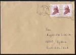 Bund 806 als portoger. MeF mit 2x 90 Pf Immanuel Kant auf Auslands-Brief 20-50g von 1982-1989 nach Griechenland, starke Stempelmngel !