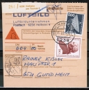 Bund 806 als portoger. MiF mit 90 Pf Immanuel Kant auf Inlands-Paketkarte