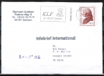 Bund 806 als portoger. EF mit 90 Pf Immanuel Kant auf Übersee-Land-Infobrief bis 20g von 1997-2002 nach China, AnkStpl.