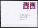 Bund 744 als portoger. MeF mit 2x 40 Pf Wohlfahrt 1972 auf Briefdrucksache 20-50g von 1981