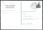 Bund 1341 als Antwort-Ganzsachen-Postkarte P 146 mit eingedruckter Marke 60 Pf SWK - Lumo-Balken 2 cm - Karte 1990-1993 hin+her-gel.