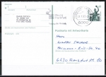 Bund 1341 als Frage-Karten-Teil der Antwort-Ganzsachen-Postkarte P 146 mit 60 Pf SWK - Lumo 2 cm neben Marke, als Inlands-Postkarte von 1990-1993