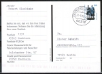 Bund 1934 - 100 Pf SWK "Goethe/Schiller" als Ganzsachen-Postkarte DPB C3 : großer Wecker, Durchstich unten, 2000 gelaufen, codiert