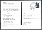 Bund 1934 - 100 Pf SWK "Goethe/Schiller" als Ganzsachen-Postkarte DPB C3 : groer Wecker, Durchstich unten, 2000 gelaufen, codiert