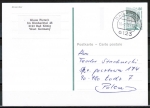 Bund 1342 als Ganzsachen-Postkarte P 145 mit egedruckter Marke 80 Pf SWK, portoger. 1990-1993 als Ausl.-Postkarte nach Polen/AnkStpl.