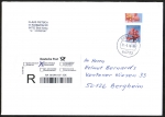 Bund 3117 als portoger. EF mit 395 Cent Blumen Bogen mit Rand auf Inlands-Übergabe-Einschreibe-Brief von 2016-2019, 14x20 cm
