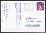 Bund 744 als portoger. EF mit 40 Pf Wohlfahrt 1972 auf Inlands-Postkarte von 1974-1978
