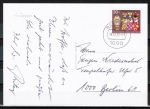 Bund 749 als portoger. EF mit 30 Pf Weihnacht 1972 auf Orts-Postkarte innerhalb Berlins von 1981