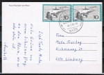 Bund 746 als portoger. MeF mit 2x 30 Pf Helgoland auf Inlands-Postkarte von 1985
