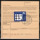 Bund 814 als portoger. MiF mit 70 Pf amnesty international auf Inlands-Paketkarte