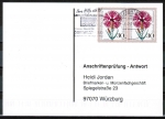 Bund 818 als portoger. MeF mit 2x 30 Pf Wohlfahrt 1974 auf Sammel-Anschriftenprfungs-Postkarte von 2000/2002, codiert
