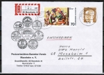 Bund 822 als portoger. MiF mit 70 Pf Max Beckmann + 120 Pf Heinemann auf Inlands-Einschreibe-Brief bis 20g von 1975