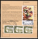 Bund 822 als portoger. MiF mit 70 Pf Max Beckmann + Heinemann-Zusatz auf Inlands-Paketkarte