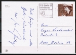 Bund 826 als portoger. EF mit 30 Pf Annette Kolb auf Orts-Postkarte innerhalb Berlins von 1979-1982