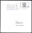 Bund 830 als portoger. EF mit 70 Pf Albert Schweitzer auf Nichtstandard-Inlands-Infopost bis 20g von 1997-2002, 14x14 cm
