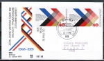 Bund 753 - 10 Pf berfrankiert mit 2x 40 Pf dt.-franz. Zusammenarbeit auf Auslands-Brief bis 20g mit ESST von 1973 in die CSSR