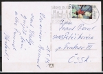 Bund 841 als portoger. EF mit 50 Pf Europa 1975 auf Auslands-Postkarte von 1975 in die CSSR