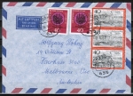 Bund 762 - 10 Pf überfrank. MiF mit 3x 40 Pf Rüdesheim + 2x 40 Pf SM auf Luftpost-Brief 10-15g von 1973 nach Australien