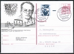 Berlin 798 als portoger. MiF mit 10 Pf SWK aus Bogen mit Rand auf 60 Pf Bild-GA-PK als Ausl.-Postkarte von 1988-1989 in die UdSSR, AnkStpl.