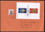 Bund 766/767 als IBRA-Block 9 als portoger. MiF mit 10 Pf Unfall auf Inlands-Brief 50-100g von 1977, 14x20 cm