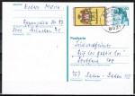 Bund 948 als portoger. MiF mit 10 Pf Tag der Marke 1977 als Zusatz auf 40 Pf Ganzsachen-Postkarte von 1979