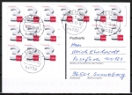 Bund 2964 Skl. (Mi. 2967) als portoger. MeF mit 15x 3 Cent Ergänzumgsmarke als Skl.-Marken auf Inlands-Postkarte von 2012-2019, codiert