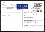 Bund 2832 als portoger. EF mit 100 Cent Fritz Reuter auf Übersee-Luftpost-Postkarte von 2010 nach Kanada, codiert, nur kurz !