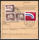 Bund 875 als portoger. MiF mit 50 Pf Olympische Spiele + Zusatzfrankatur auf Inlands-Paketkarte von 1976