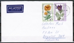 Bund 870 als portoger. MiF mit 40 + 70 Pf Wohlfahrt 1975 auf Luftpost-Brief 5-10g von 1975 nach Sdafrika