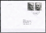 Bund 871+872 als portoger. Zdr.-EF mit 50 Pf Stresemann + 50 Pf Quidde als Zdr. auf Inlands-Brief bis 20g von 1989
