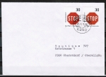Bund 667 als portoger. MeF mit 2x 30 Pf Stop-Schild auf Inlands-Brief bis 20g von 1981