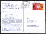 Bund 776 als portoger. EF mit 40 Pf Umweltschutz auf Inlands-Postkarte von 1974-1978