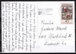 Bund 877 als portoger. EF mit 40 Pf Hans Sachs auf Inlands-Postkarte von 1976-1978