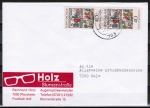 Bund 877 als portoger. MeF mit 2x 40 Pf Hans Sachs auf Inlands-Brief 20-50g von 1976