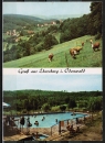 AK Erbach / Ebersberg, mit Schwimmbad, gelaufen 1973, Reisszweck-Loch oben !