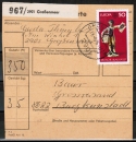 Bund 891 als portoger. MiF mit 50 Pf Europa 1976 + Zusatz auf Inlands-Paketkarte von 1976